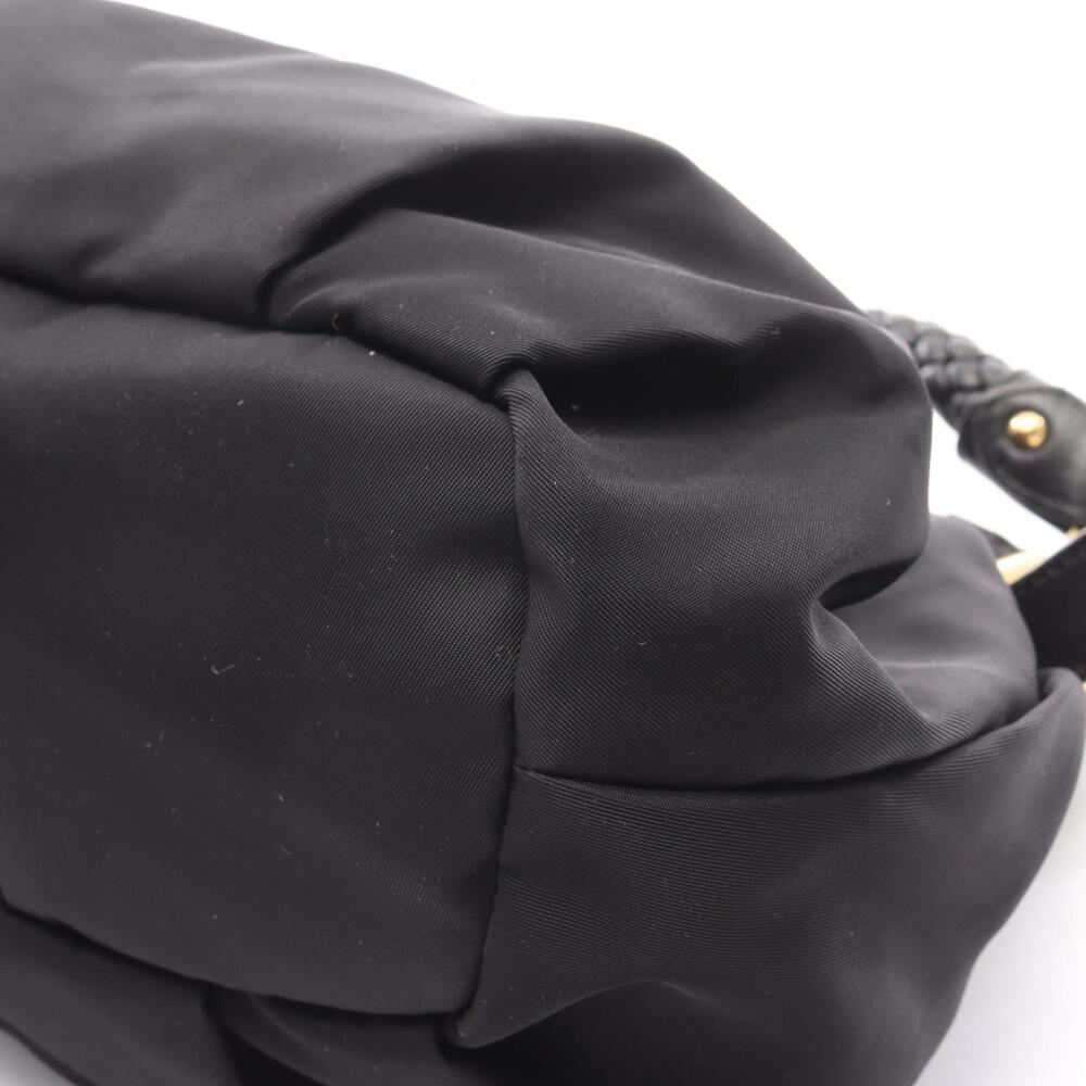 Prada TESSUTO BOW Shoulder Bag Leather Black - Picture 5 of 8